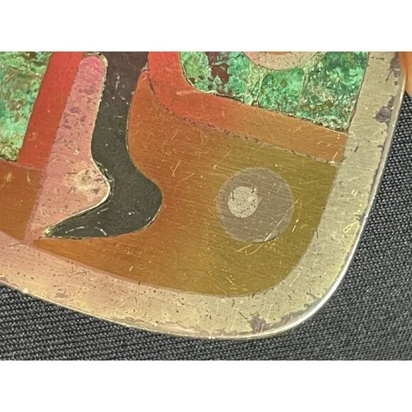 Los Castillo Sterling Silver Mixed Metals Parrot Pendant Brooch Signed 63 - Picture 10 of 14